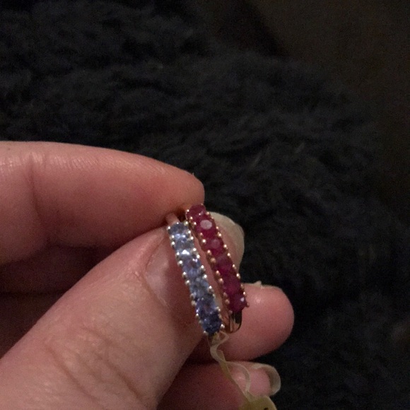 2 Rings RUBY AND AAA TANZANITE - Picture 2 of 5